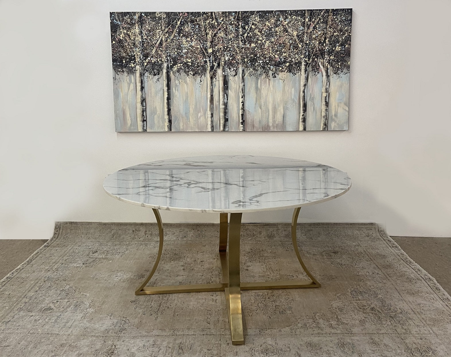 Culture Round Faux Stone Dining Table | Floor Model