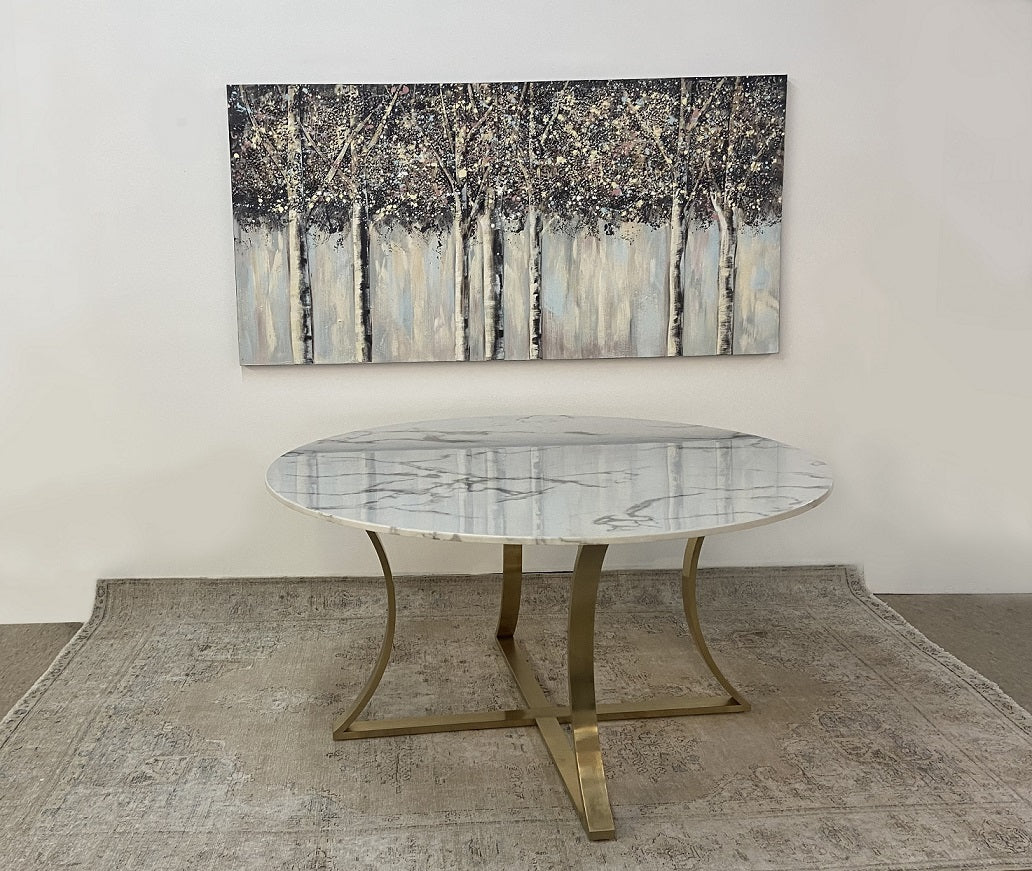 Table de salle à manger ronde en fausse pierre Culture | Modèle de sol