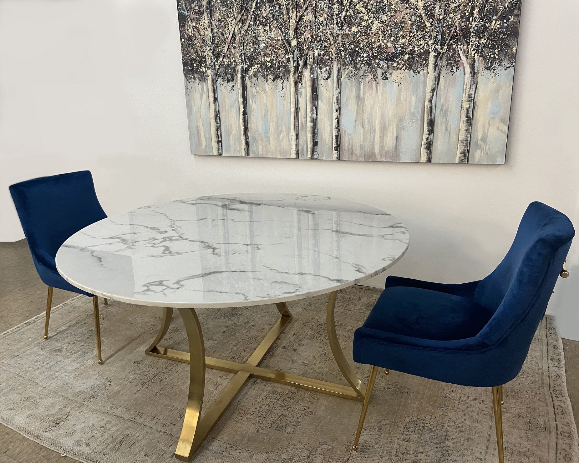 Table de salle à manger ronde en fausse pierre Culture | Modèle de sol