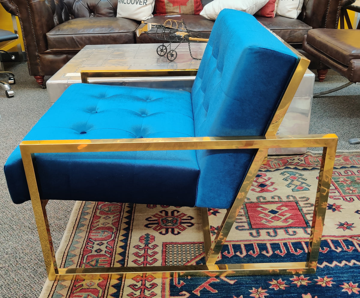 Blue Velvet Chair | Floor Model