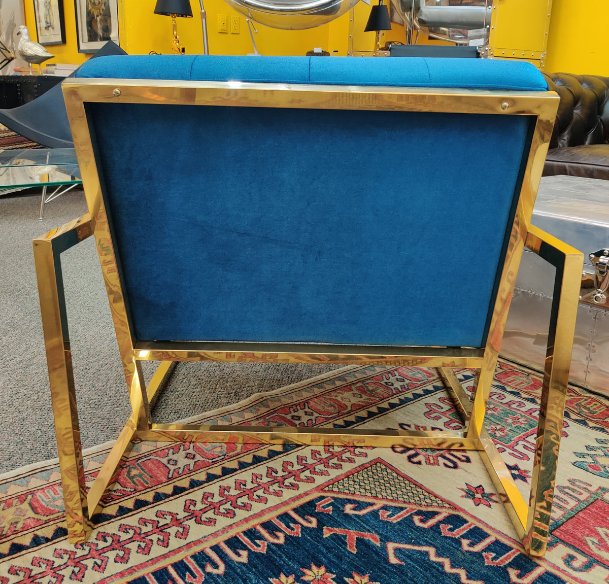 Blue Velvet Chair | Floor Model