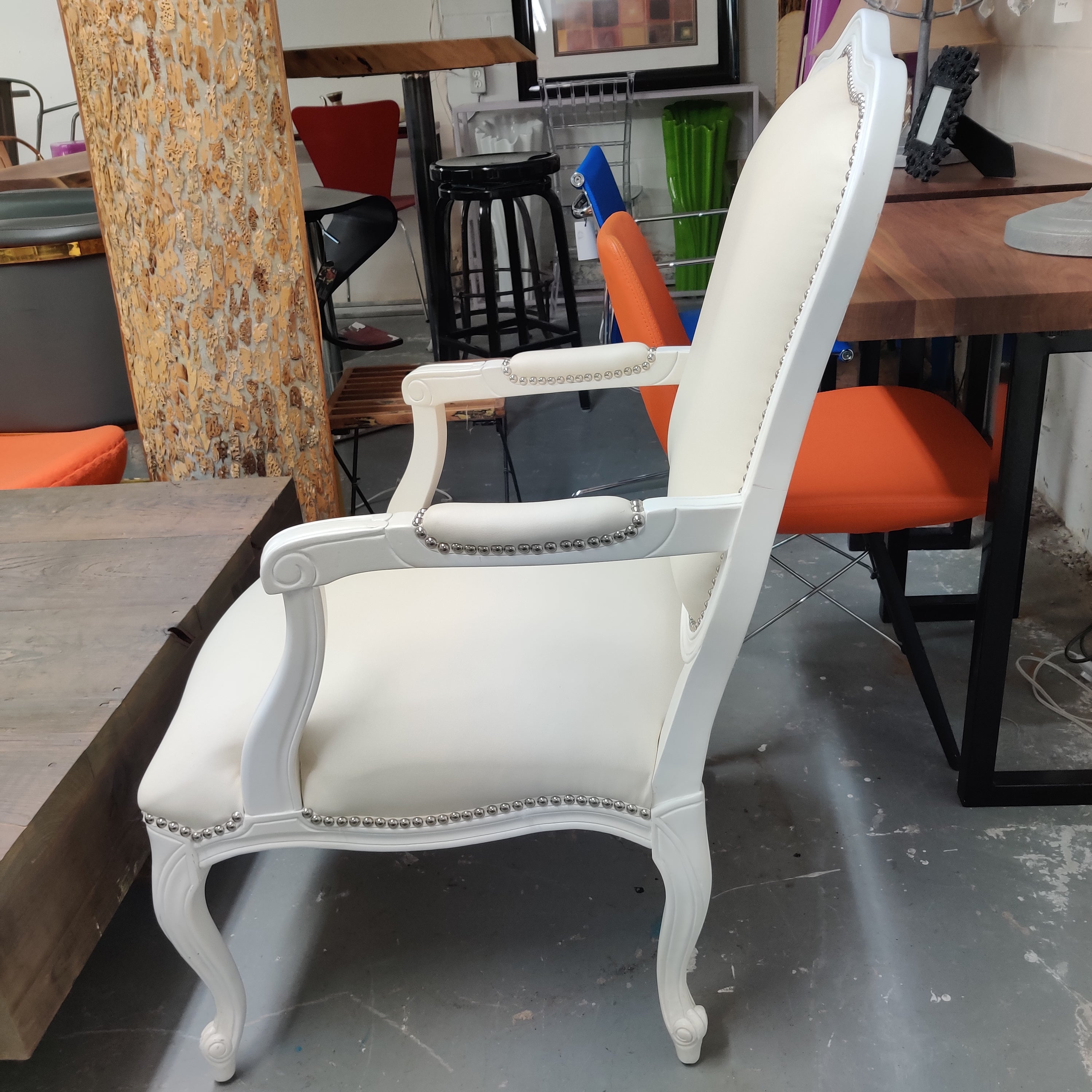 Upholstered White Chair | Floor Model