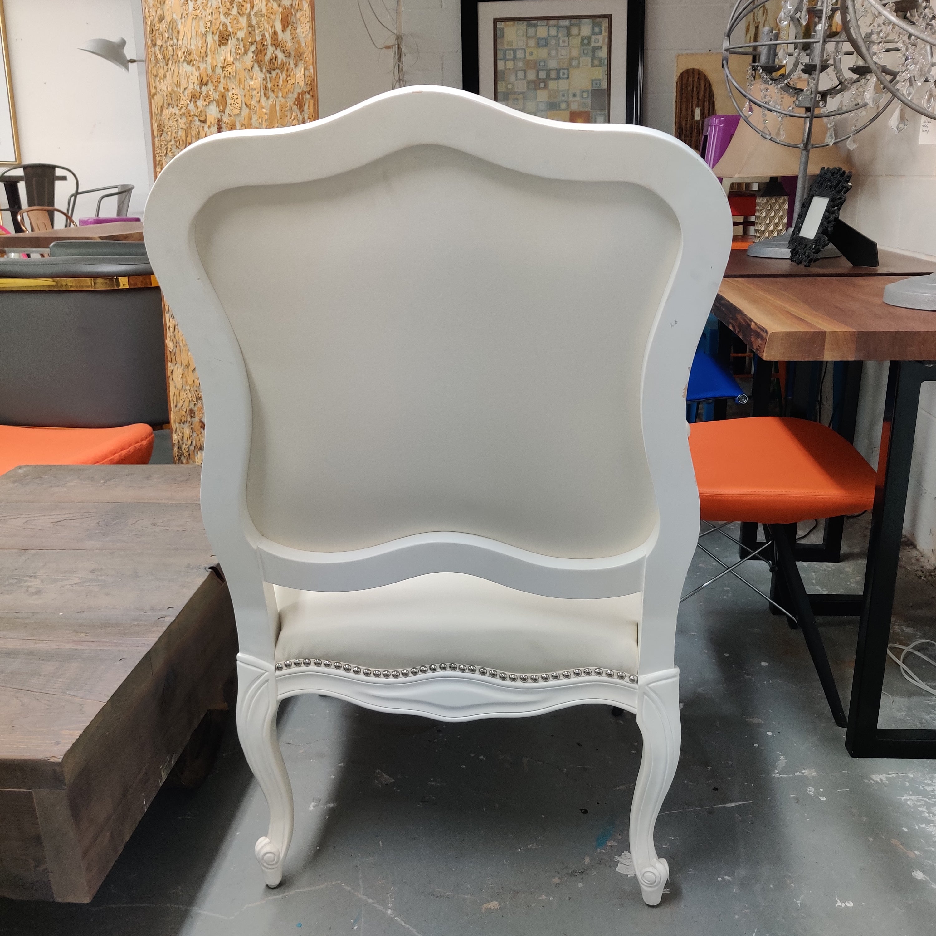 Upholstered White Chair | Floor Model
