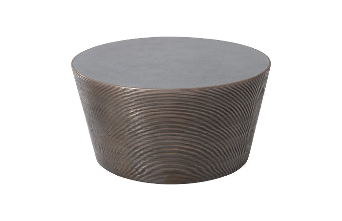 Table basse Kono finition bronze avec plateau en béton