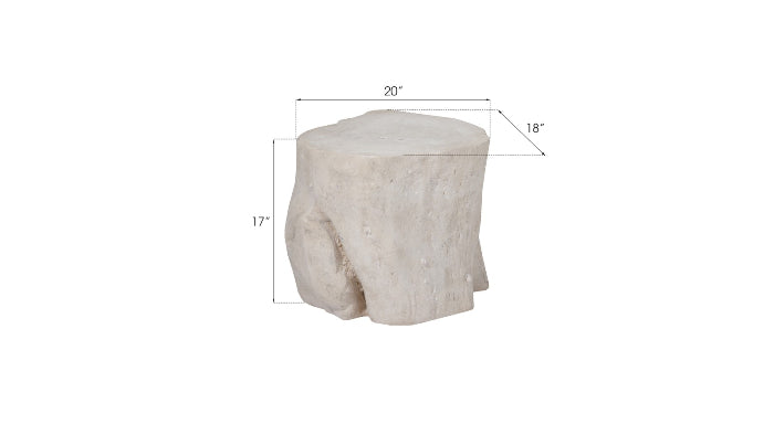 Log Large Roman Stone Stool