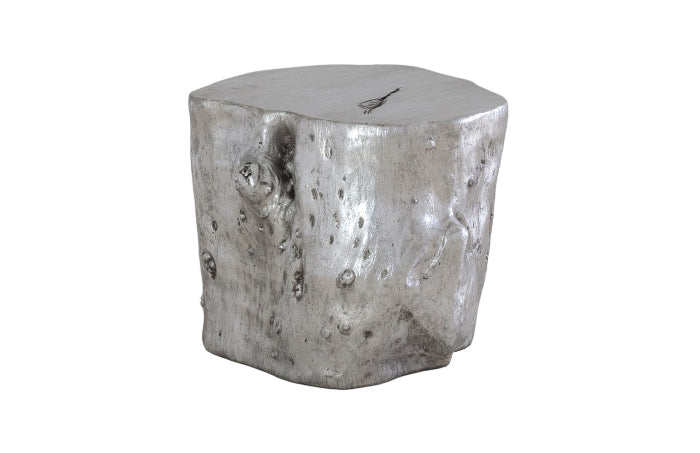 Log Large Silver Stool