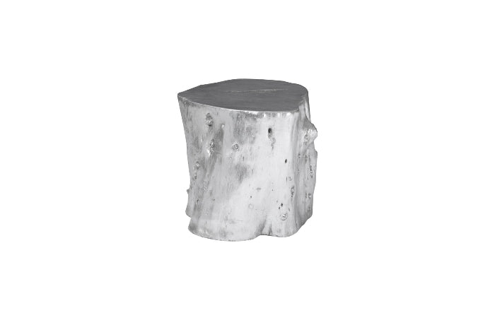 Log Large Silver Stool