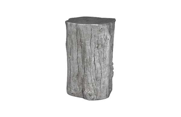 Log Medium Silver Stool