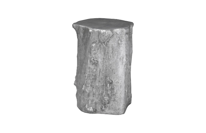 Log Medium Silver Stool