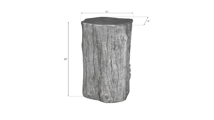 Log Medium Silver Stool