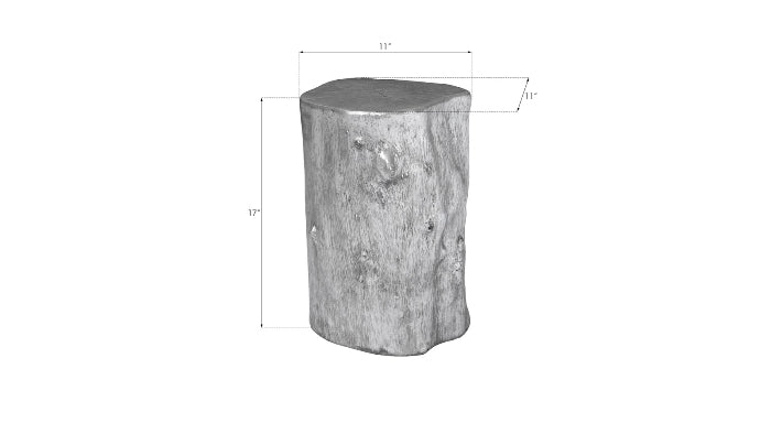Petit tabouret argenté Log