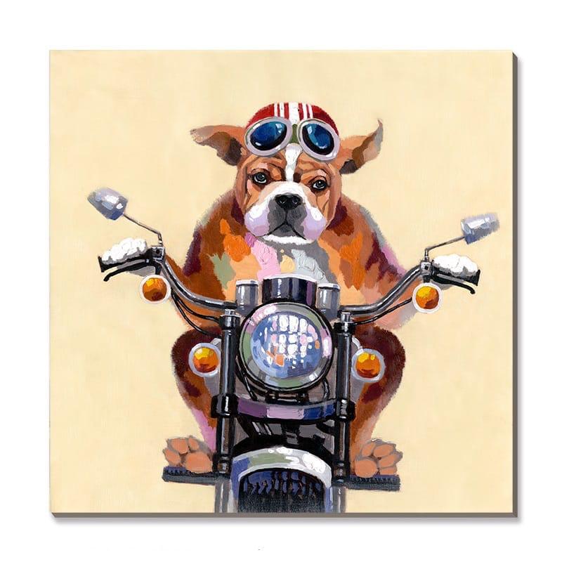 Chien de moto - 50% peint à la main