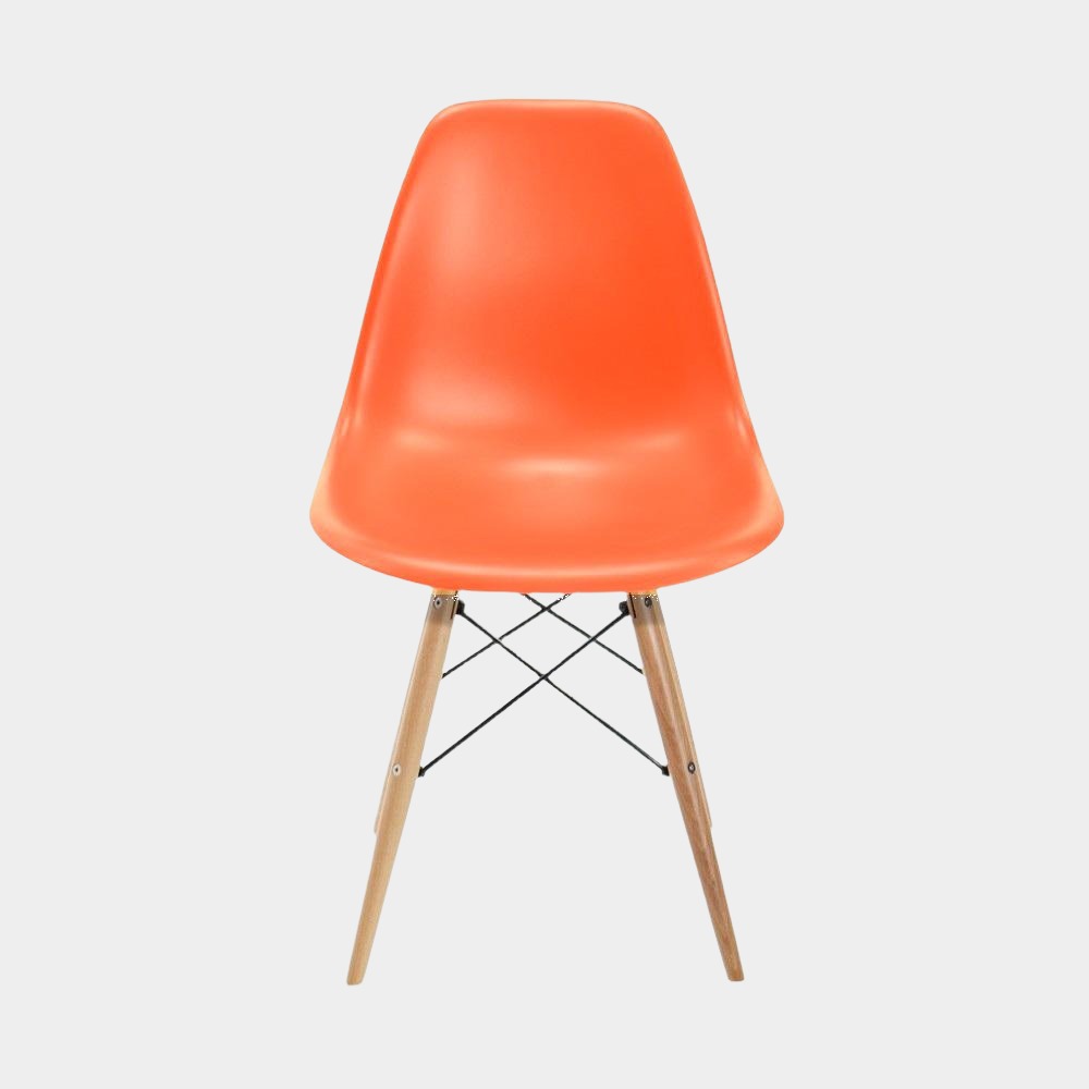 Chaise pour enfants en plastique moulé Eames - Pieds en bois