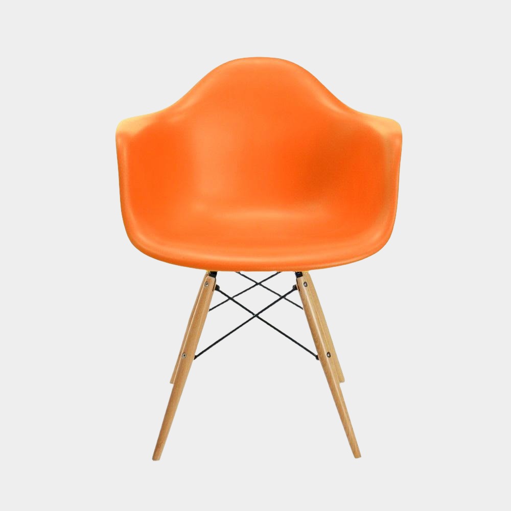 Fauteuil pour enfant en plastique moulé Eames - Pieds en bois