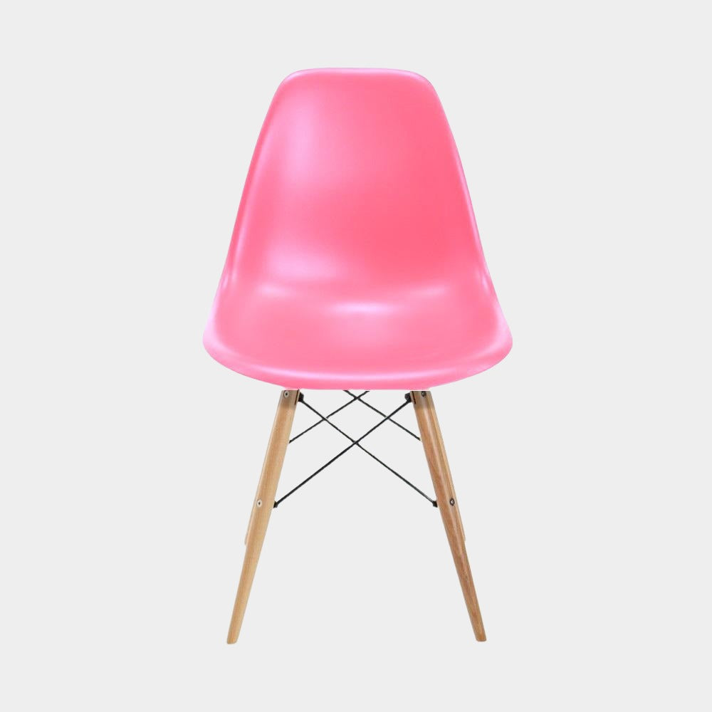 Chaise pour enfants en plastique moulé Eames - Pieds en bois