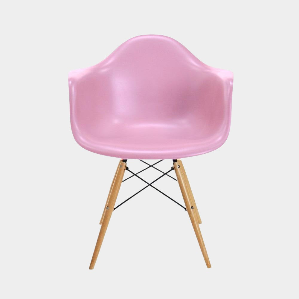 Fauteuil pour enfant en plastique moulé Eames - Pieds en bois