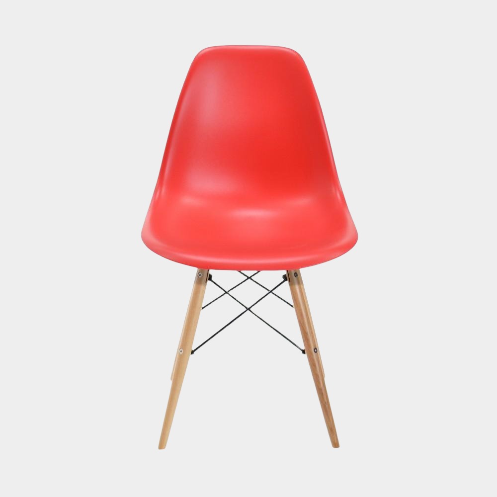 Chaise pour enfants en plastique moulé Eames - Pieds en bois