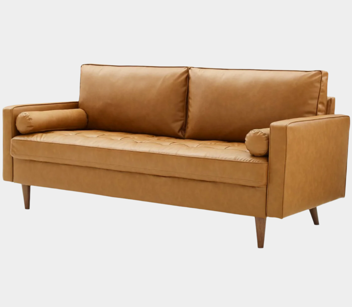 Vanessa Faux Leather Sofa - Tan