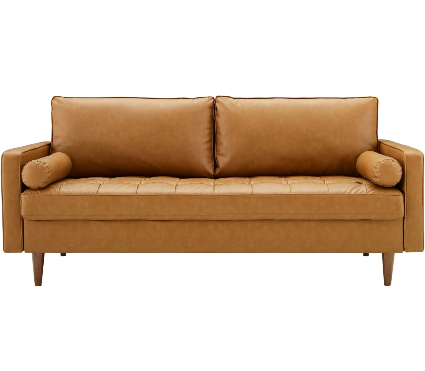 Vanessa Faux Leather Sofa - Tan
