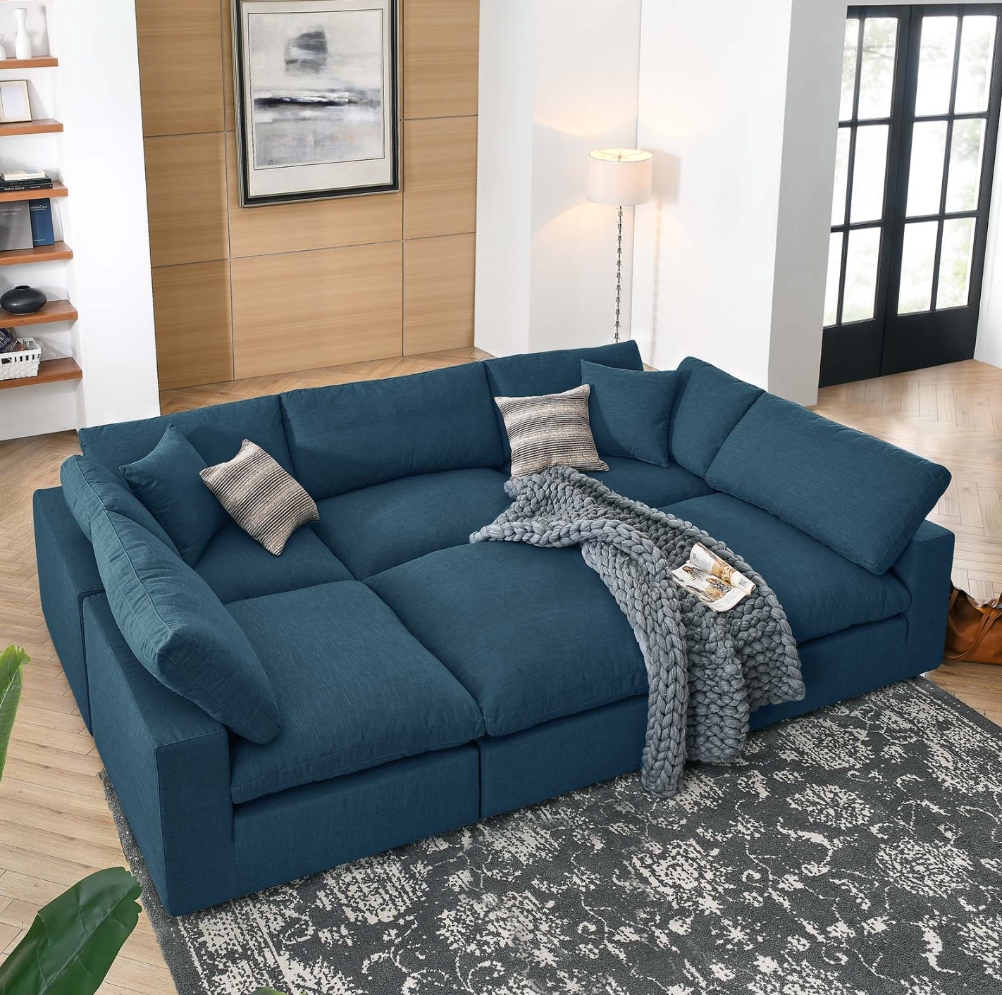 Xena Overstuffed Sectional Sofa