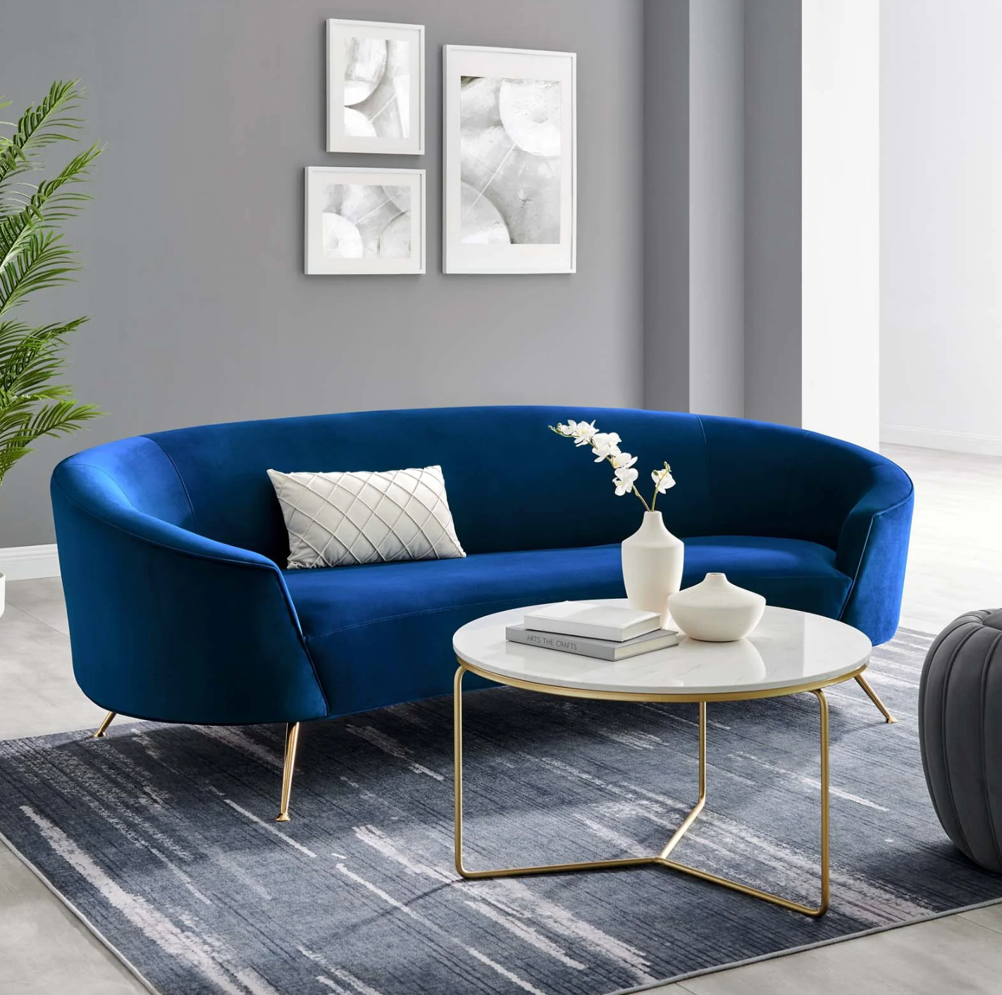 October Upholstered Velvet Sofa