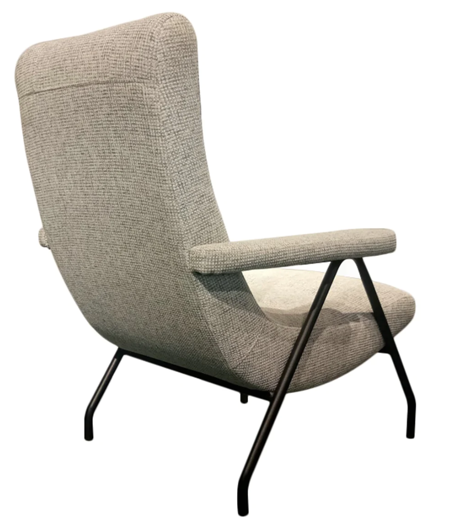 Chaise Longue Rétro - Tweed Gris Clair
