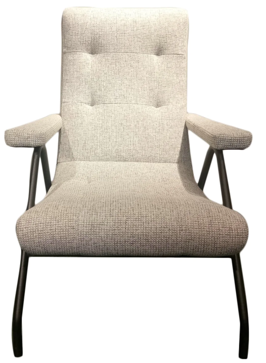 Chaise Longue Rétro - Tweed Gris Clair