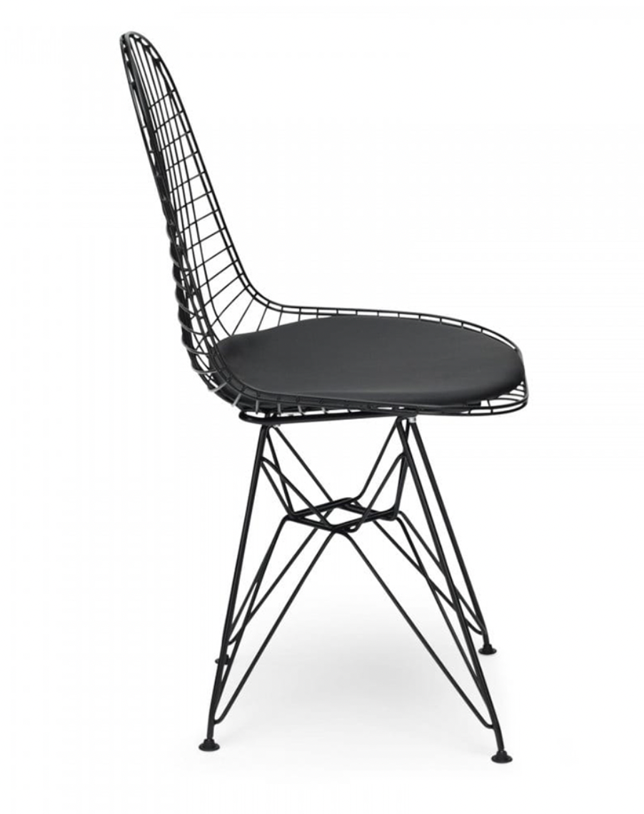 Chaise de salle à manger Eiffel en maille (noir/blanc)
