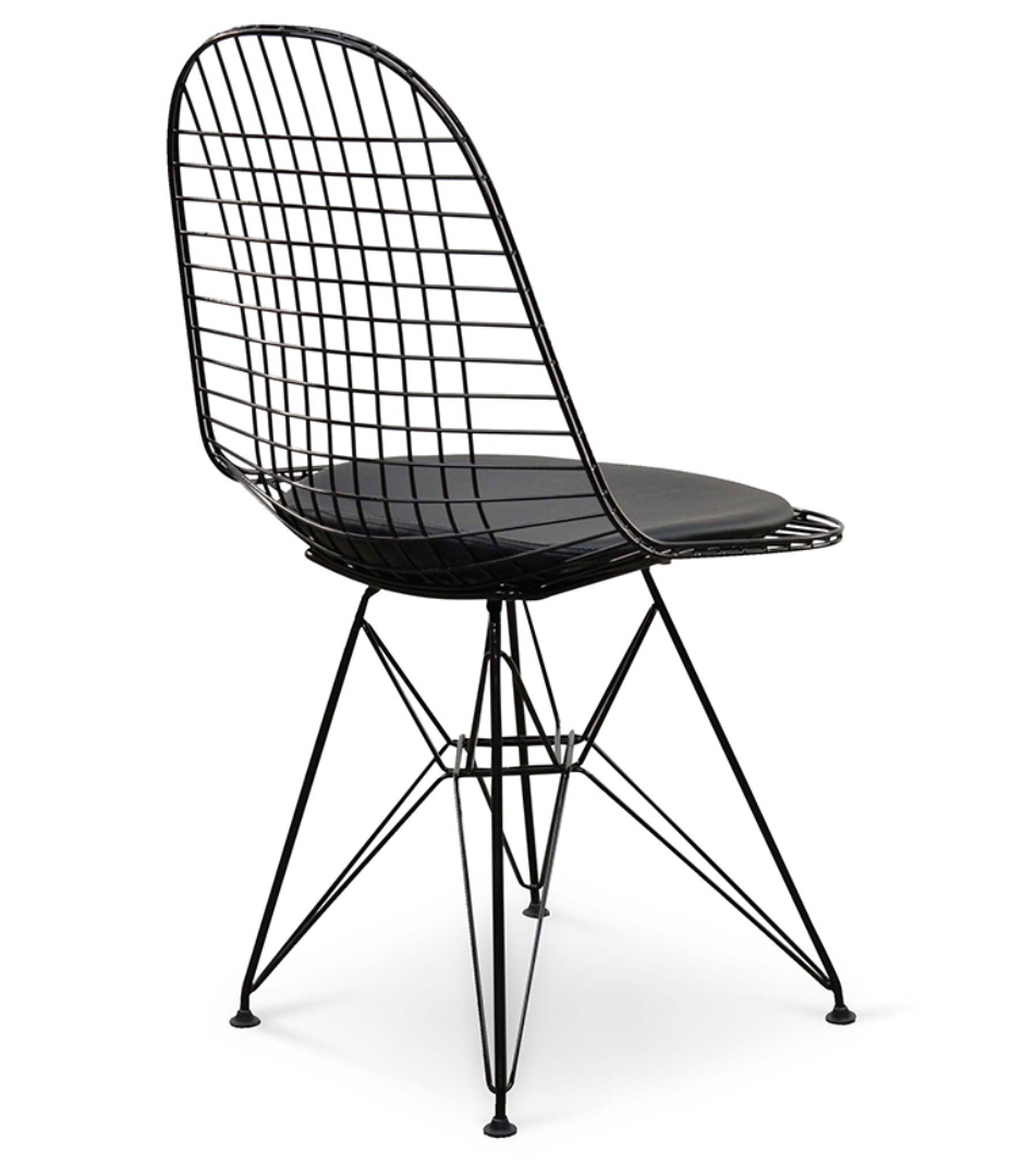 Chaise de salle à manger Eiffel en maille (noir/blanc)