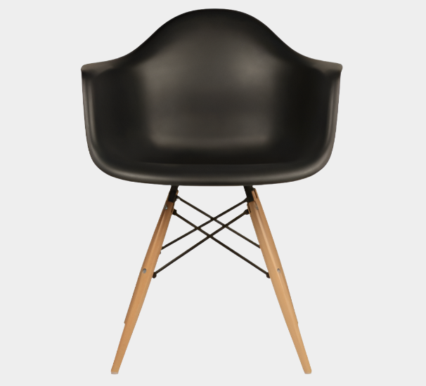 Fauteuil en plastique moulé Eames (pieds en bois naturel)