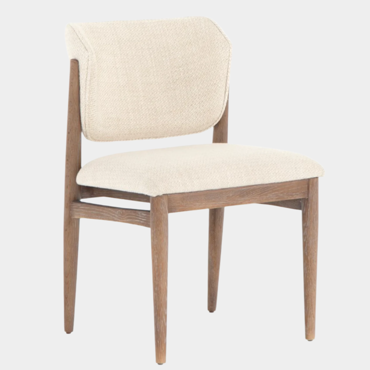 Chaise de salle à manger rembourrée en bois avec tissu performant