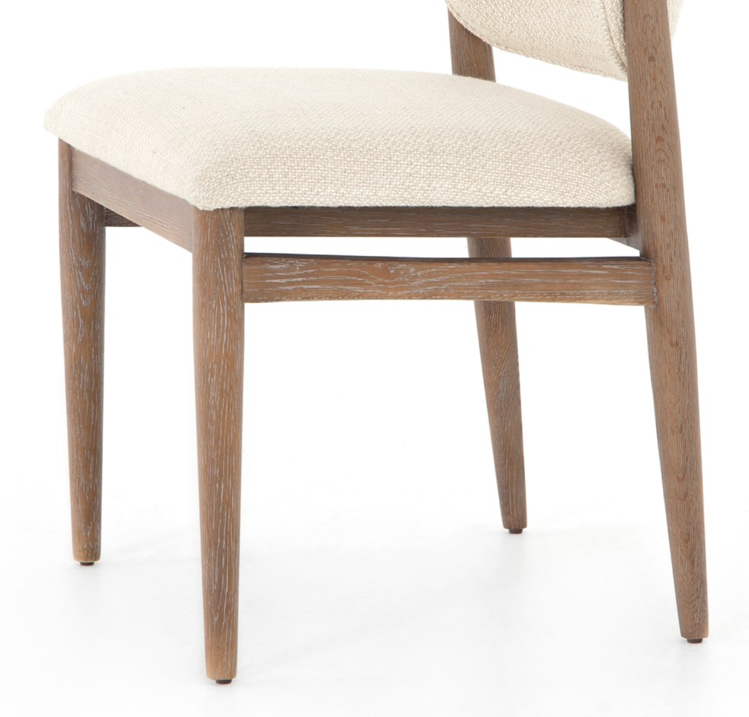 Chaise de salle à manger rembourrée en bois avec tissu performant