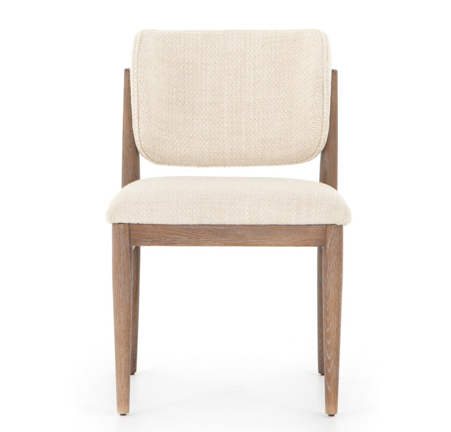 Chaise de salle à manger rembourrée en bois avec tissu performant
