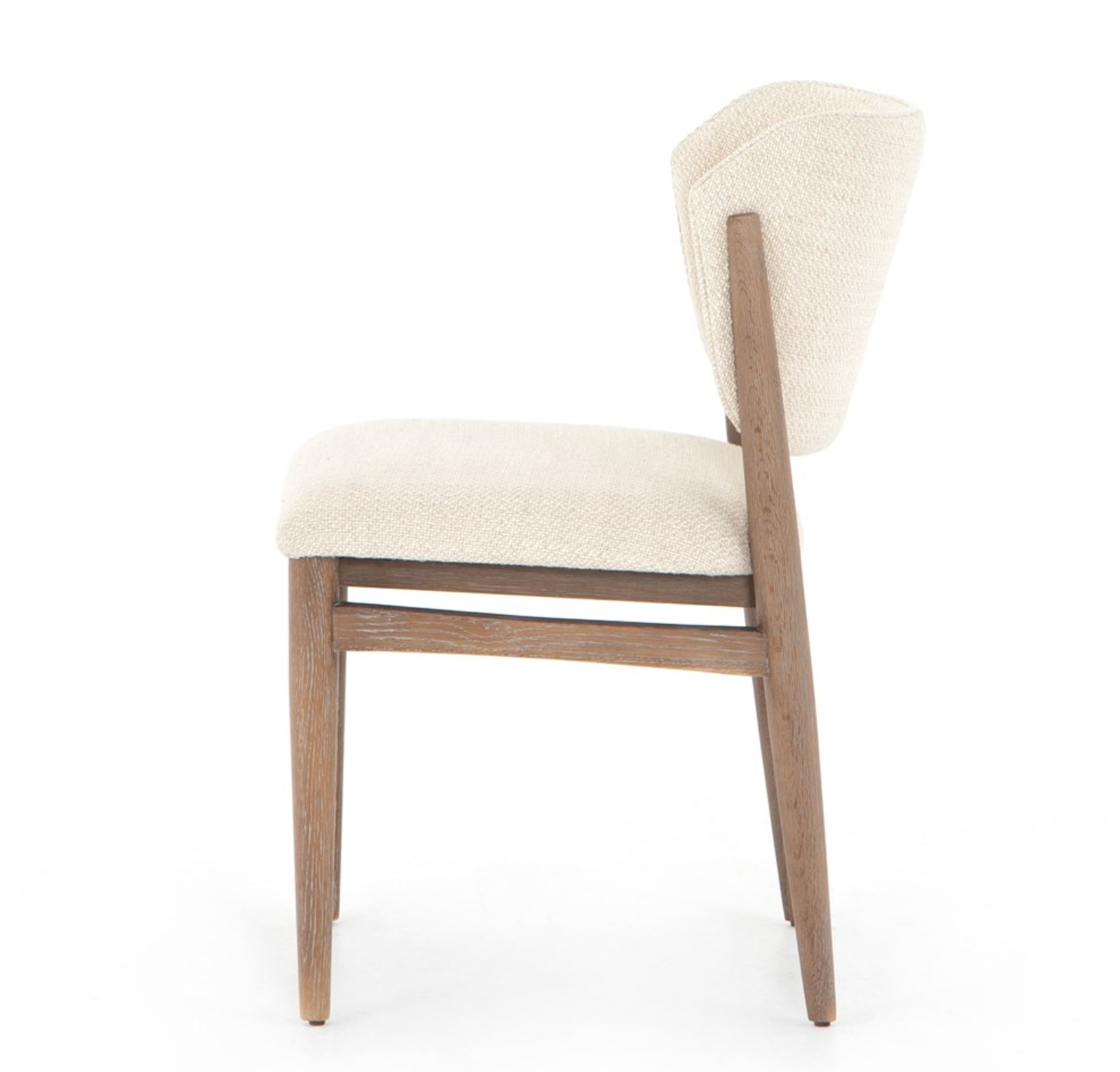 Chaise de salle à manger rembourrée en bois avec tissu performant