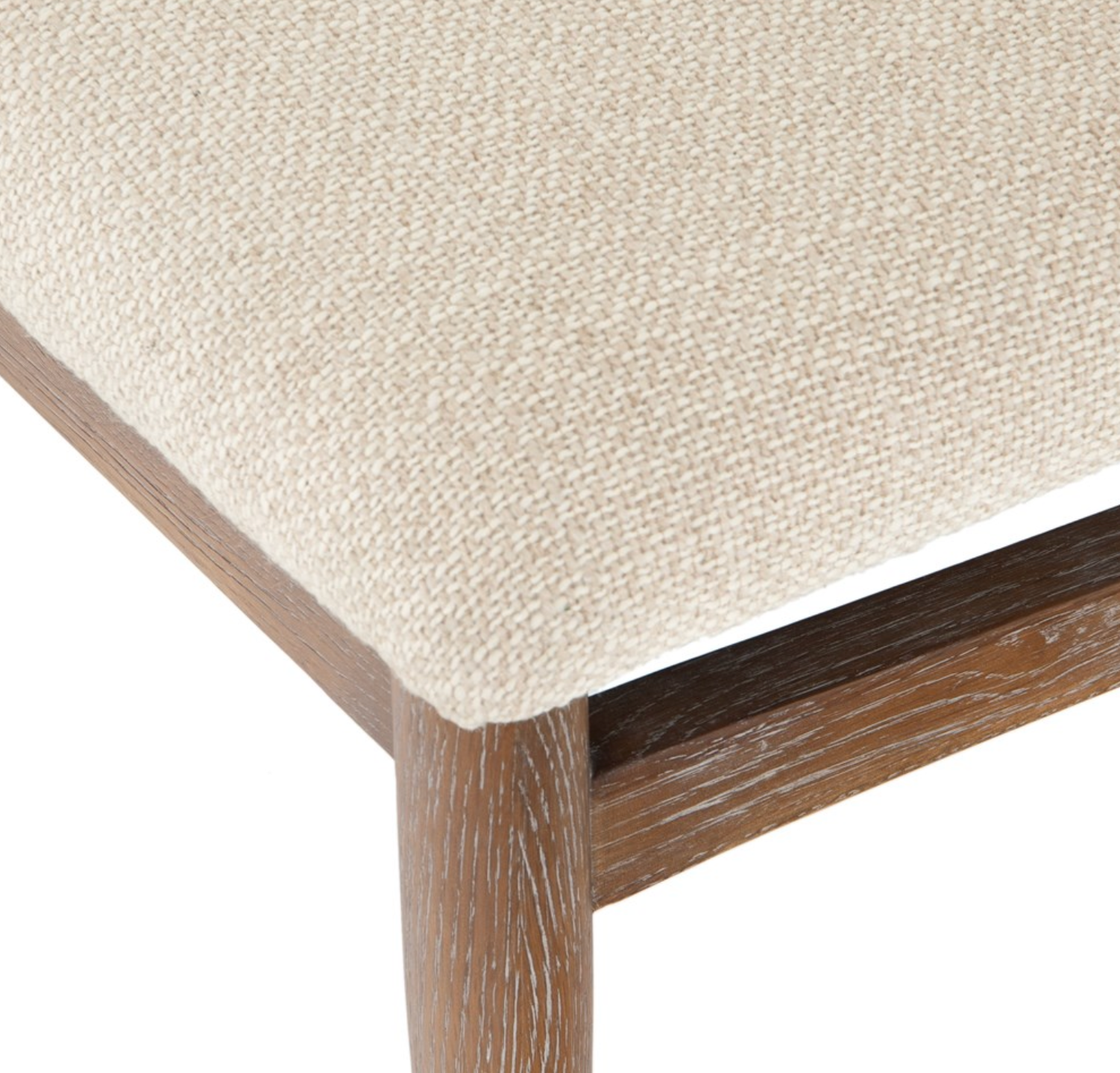 Chaise de salle à manger rembourrée en bois avec tissu performant