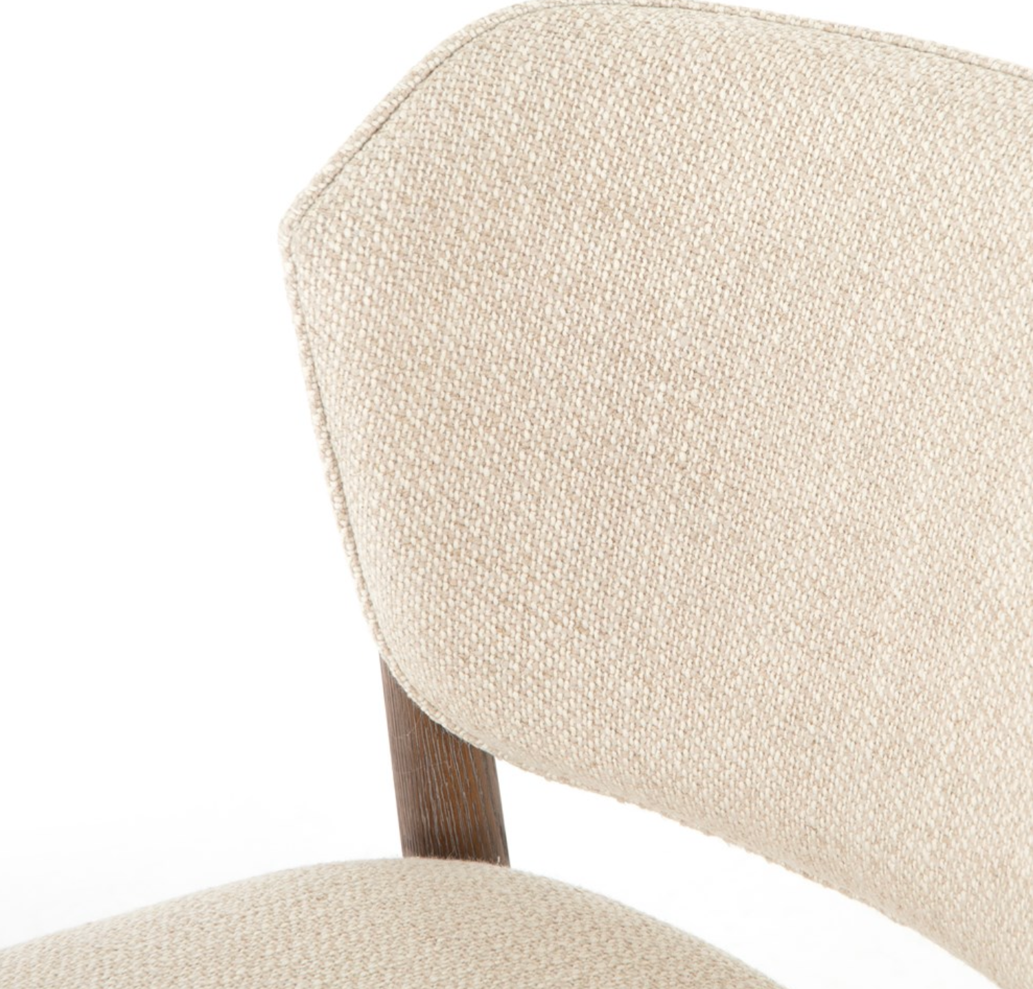 Chaise de salle à manger rembourrée en bois avec tissu performant