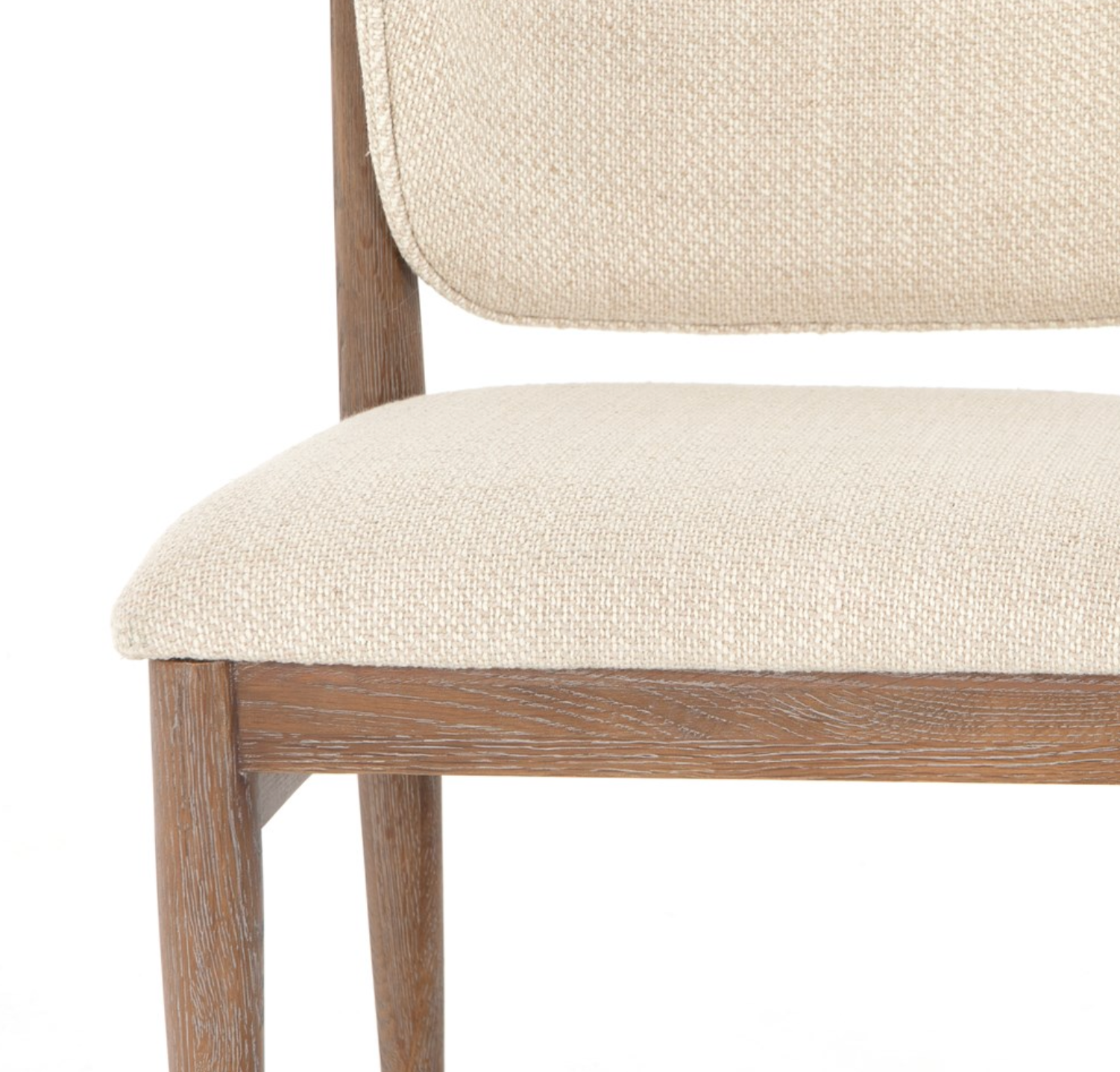 Chaise de salle à manger rembourrée en bois avec tissu performant