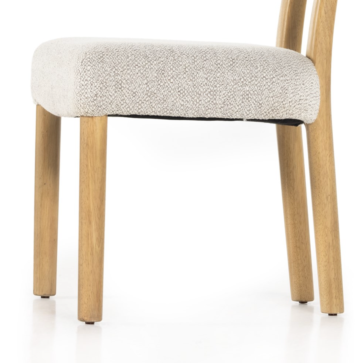 Chaise de salle à manger en bois rembourrée Brunswick Pebble de Ziady