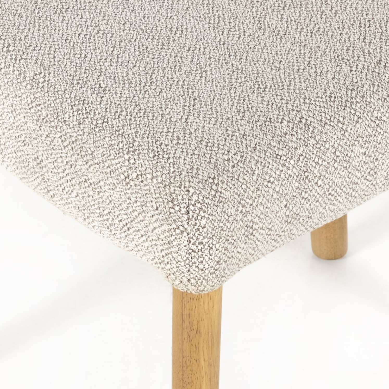 Chaise de salle à manger en bois rembourrée Brunswick Pebble de Ziady