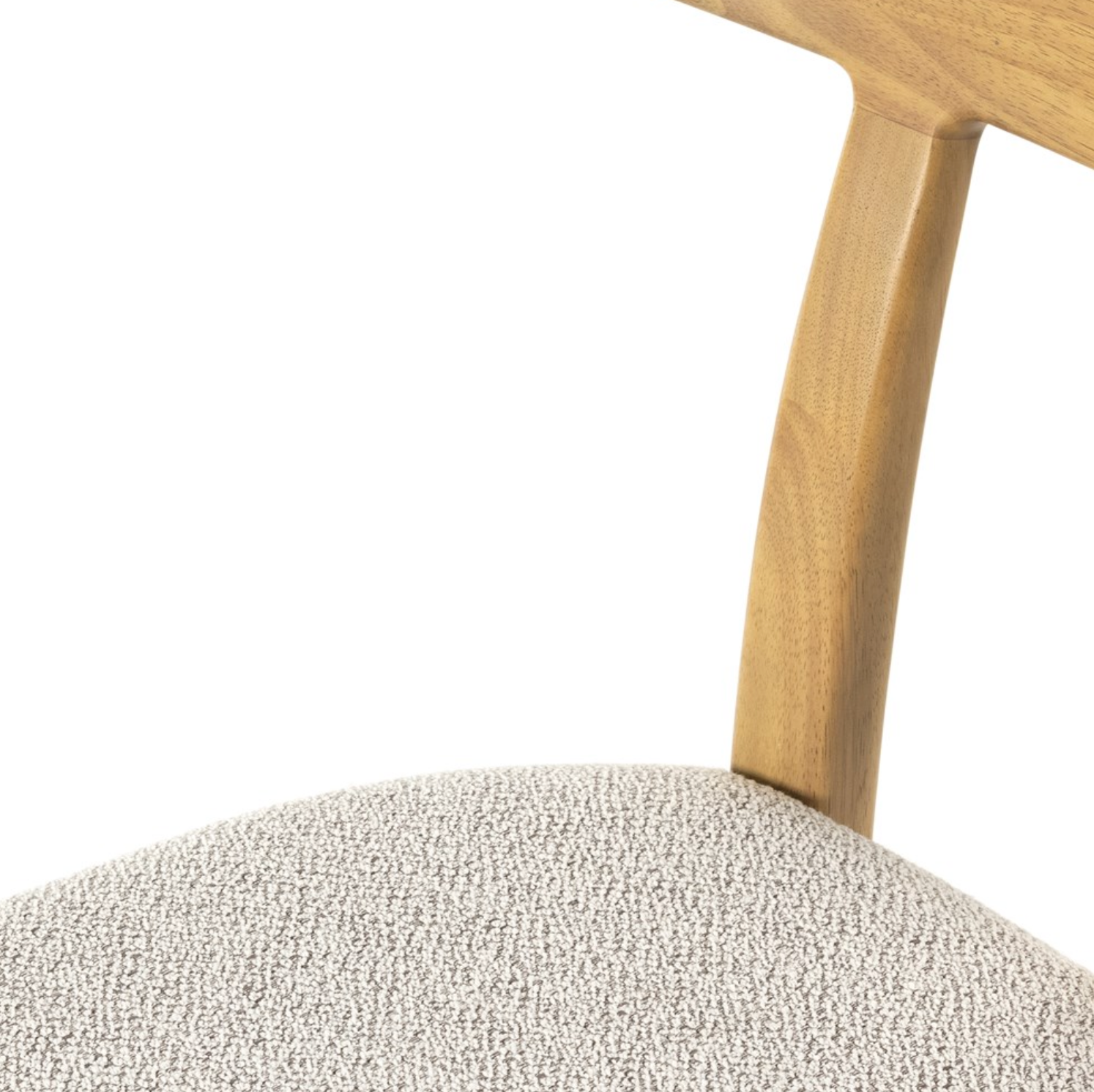 Chaise de salle à manger en bois rembourrée Brunswick Pebble de Ziady