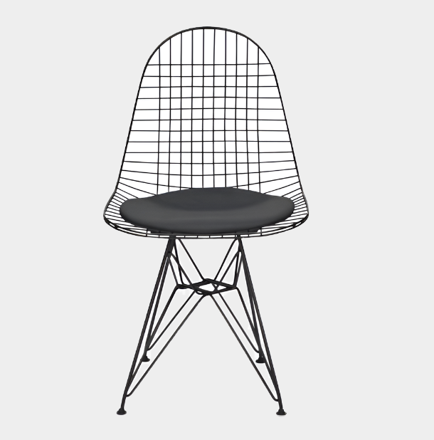 Chaise de salle à manger Eiffel en maille (noir/blanc)