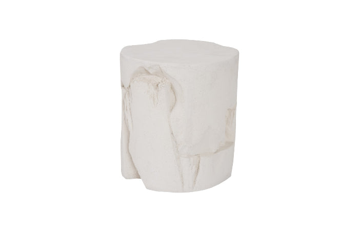 Slice Round White Stone Stool