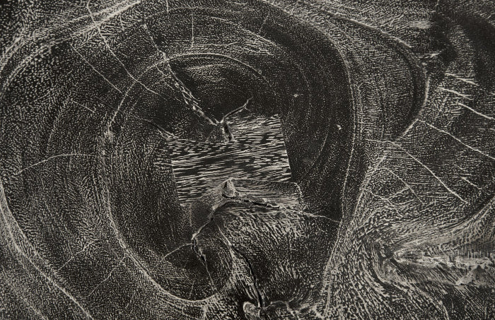 Tabouret Stump finition pierre grise, noir