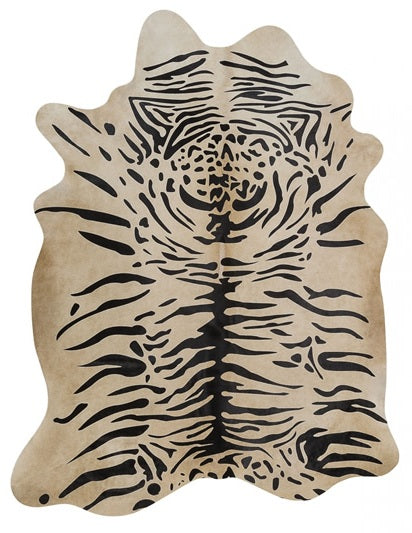 Tiger Java Stenciled Cowhide