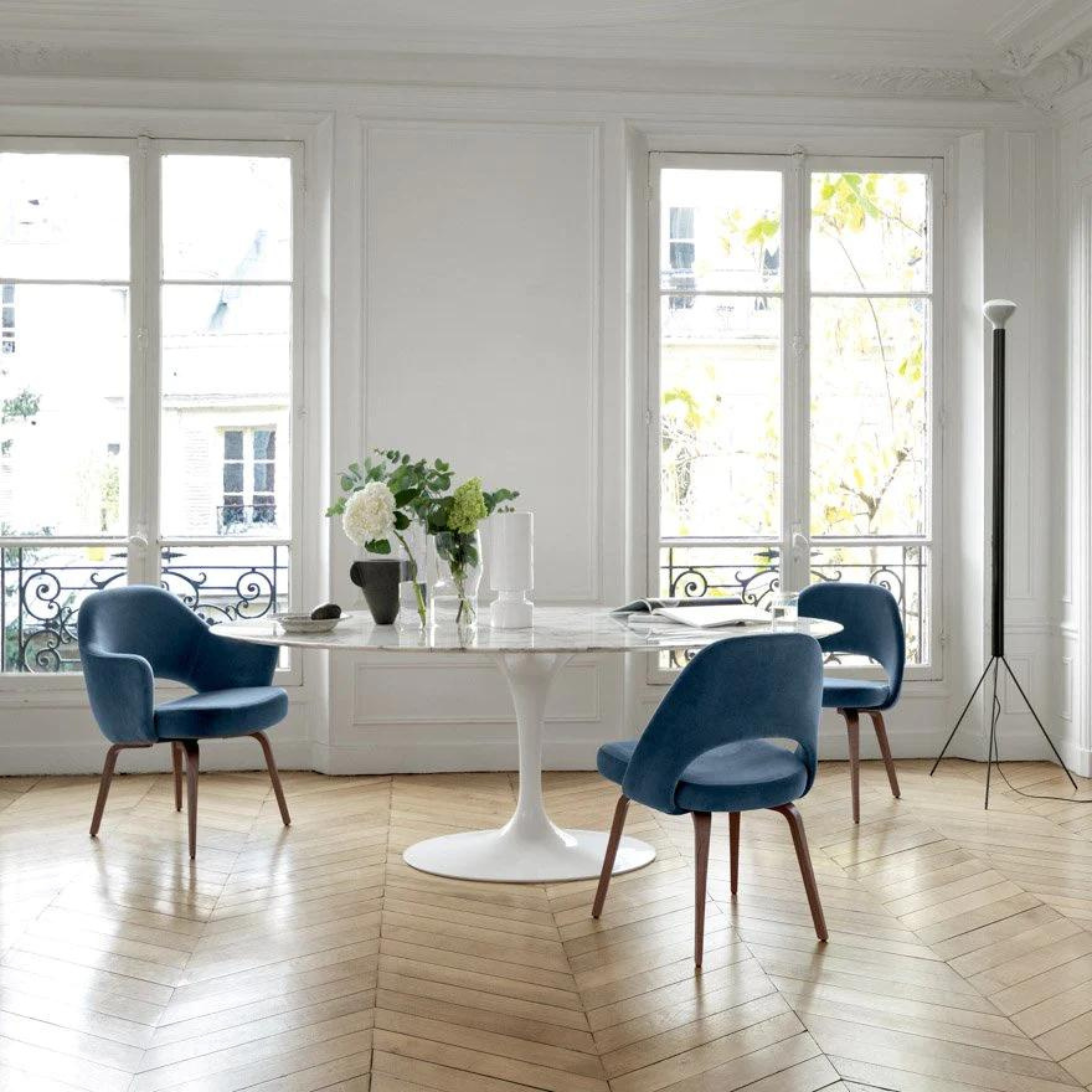 Oval Marble White Dining Table