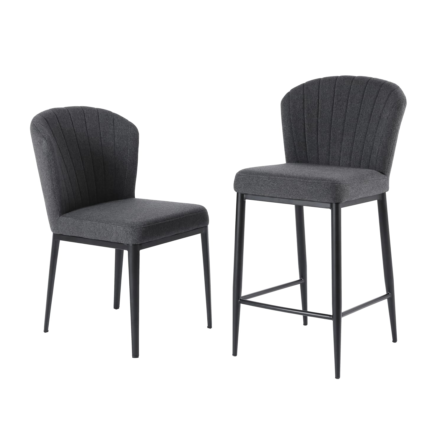 Tabouret de bar en coquillage (tissu)