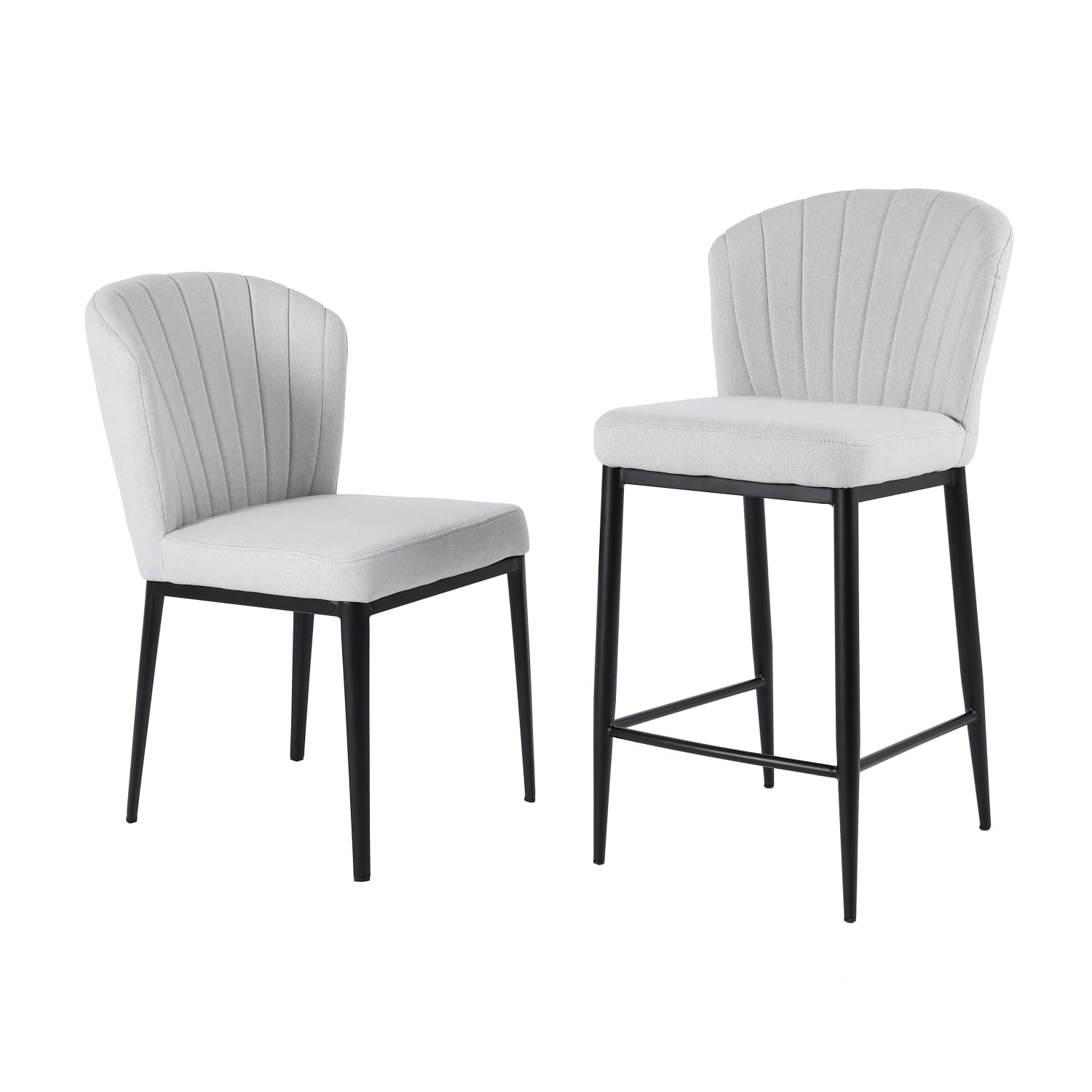 Tabouret de bar en coquillage (tissu)