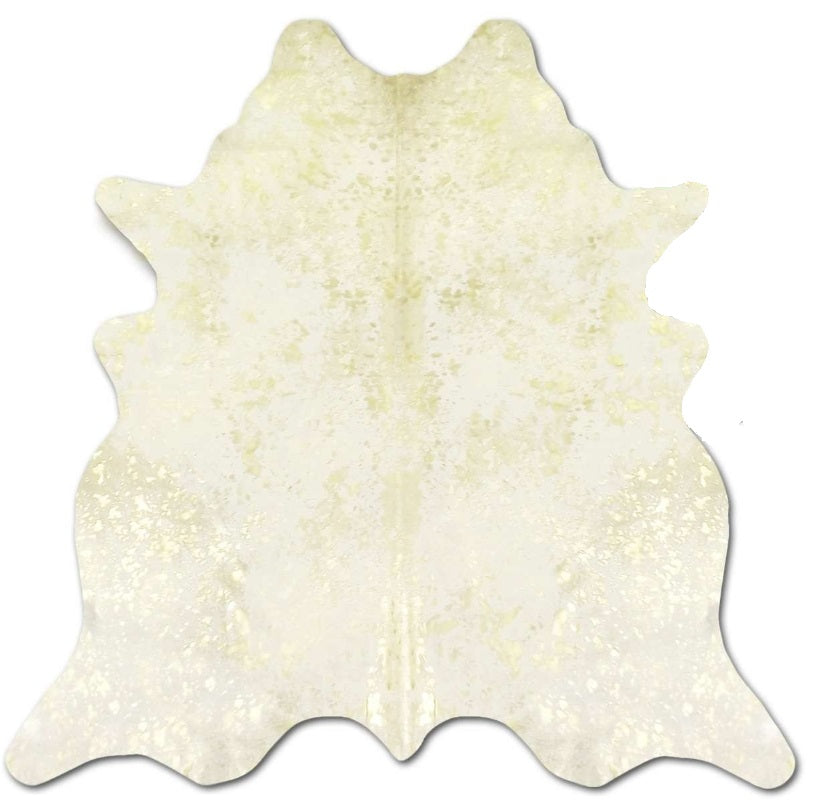 White with Gold Metallic Cowhide