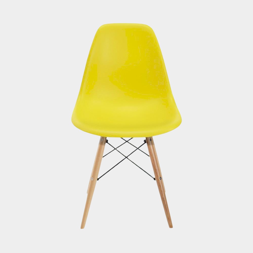 Chaise pour enfants en plastique moulé Eames - Pieds en bois