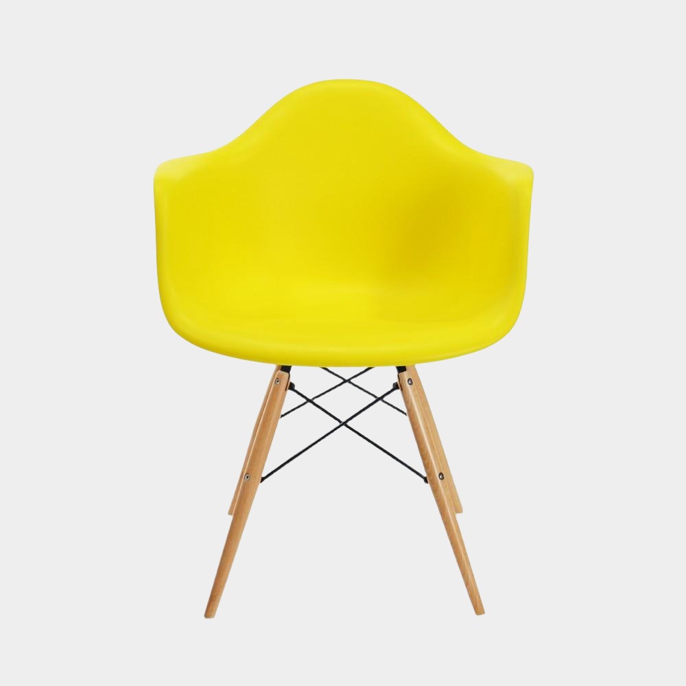 Fauteuil pour enfant en plastique moulé Eames - Pieds en bois